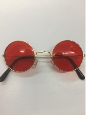 60's Hippie Round Red - Novelty Sunglasses 